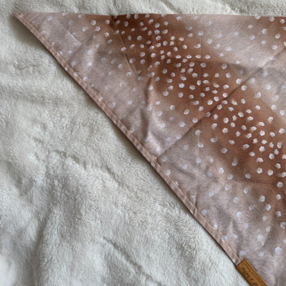 NWT Skippy & Pepper Deer Fawn Print Dog Bandana, Brown, Tan, + White, Size Large - Picture 8 of 16